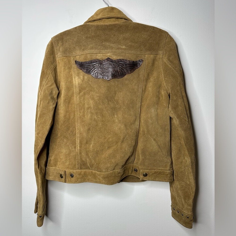 Harley-Davidson Tan Leather Jacket with Stud Details - Picture 4 of 9